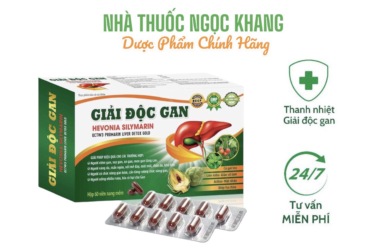 Viên Uống Giải Độc Gan HeVoNia Silimarin Kết Hợp với Cà Gai Leo giảo Cổ LamLiên Kiều ActtisoMật Nhân Diệp Hạ Châu.. giúp Thải Độc Gangiảm Viêm Gan Hạ Men Gan Hiệu Qủa - Hộp 60 Viên