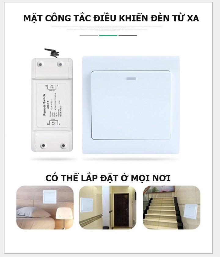 Công tắc điều khiển từ xa không dây dán tường, gắn tường 1 cổng