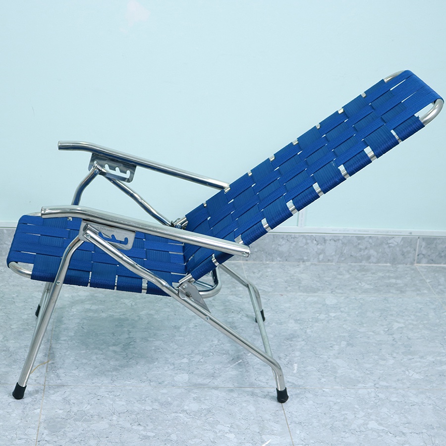 [FreeshipMAX] Ghế xếp inox gấp gọn có 4 bậc tựa lưng quai dây dù_Võng xếp Thảo Điều