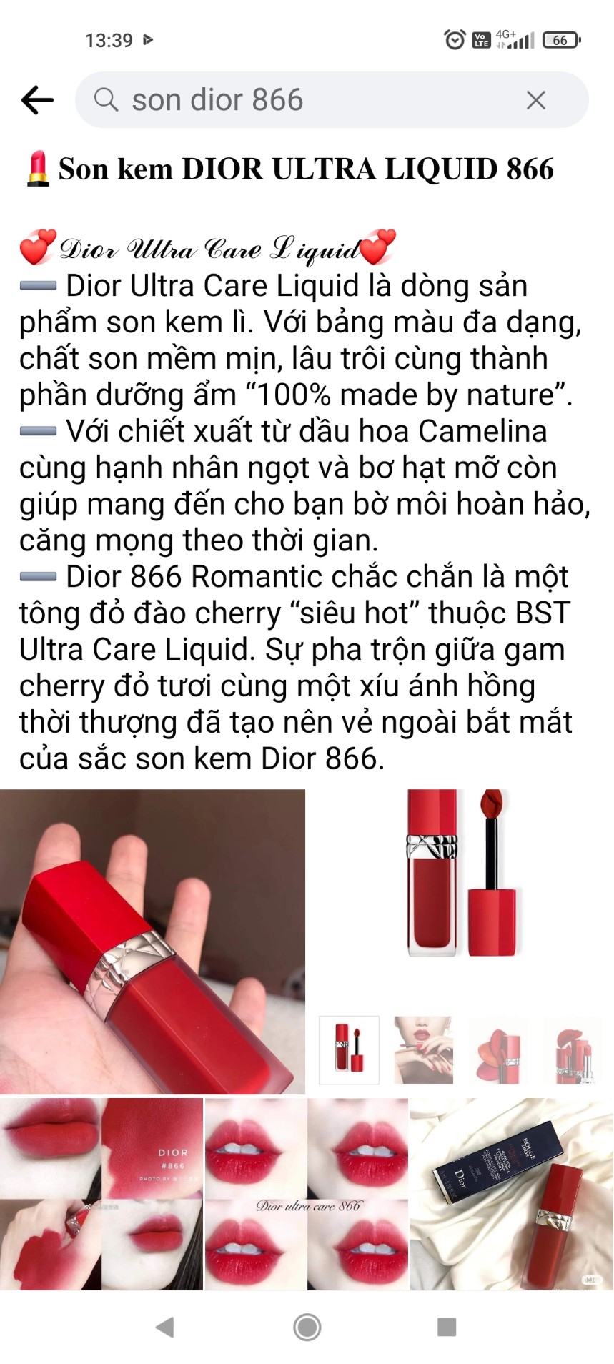 Son kem Dior Ultra Care Liquid 999 Bloom màu đỏ tươi chính hãng