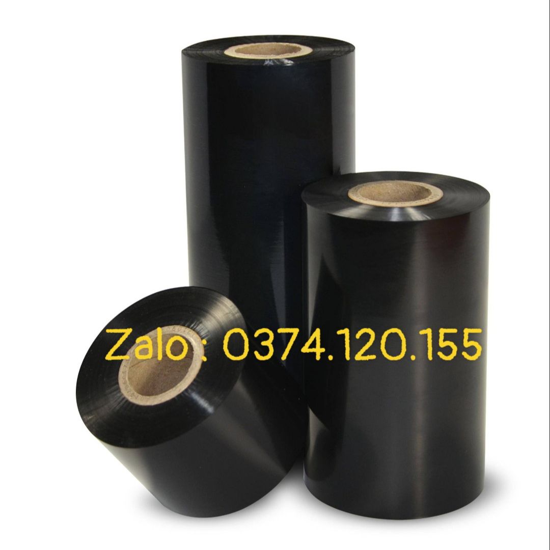 Mực in mã vạch RIBBON 110mm*300m ruy băng mực in màu đen dùng cho máy in tem nhãn mã vạch