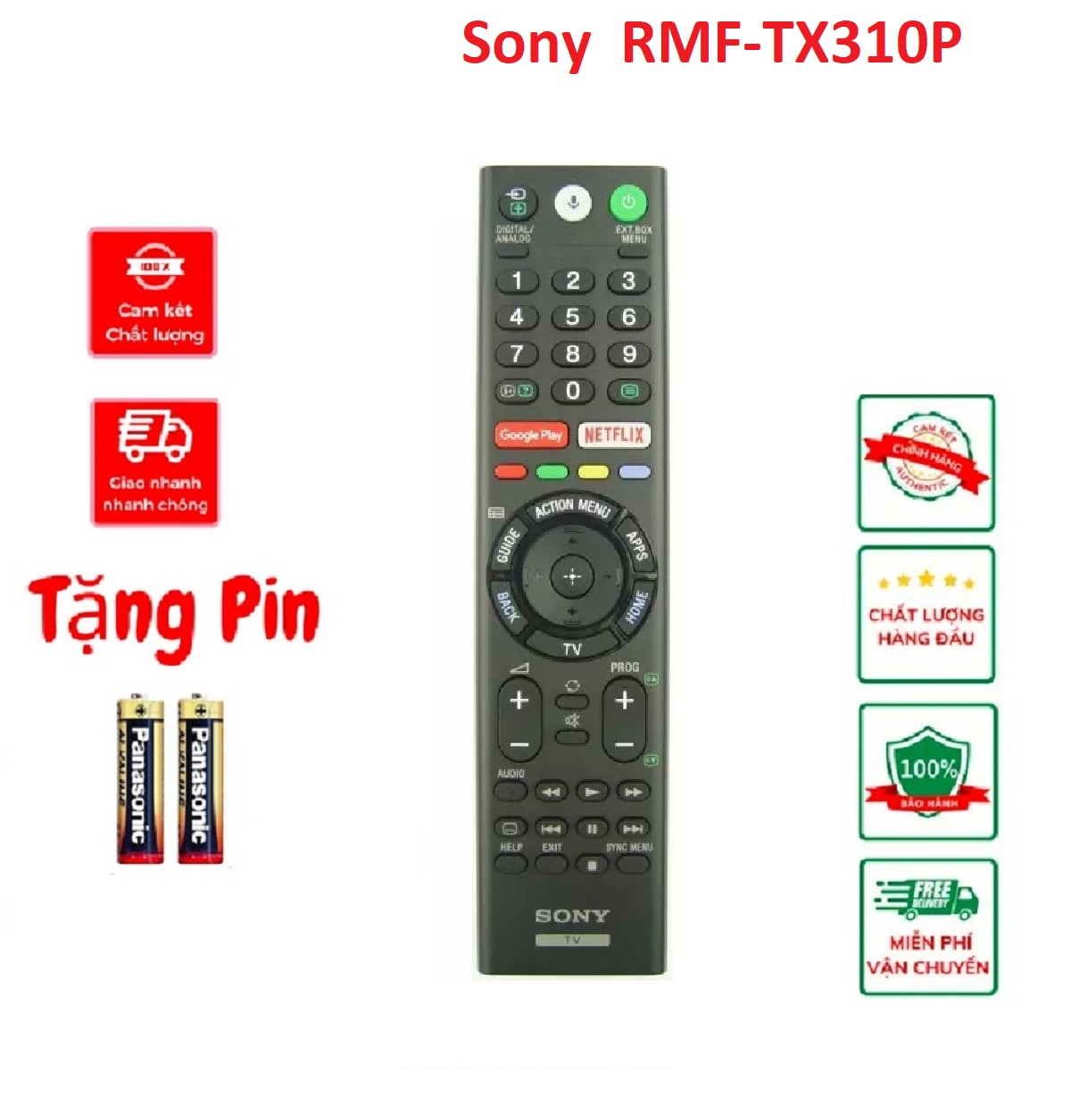 Điều khiển tivi sony có giọng nói rmf-tx310p hàng chính hãng, remote sony giọng nói dùng cho các dòng kd-43x8000e, kd-43x7500e, kd-43x8500f, kd-49x7500e,kd-49x8000e