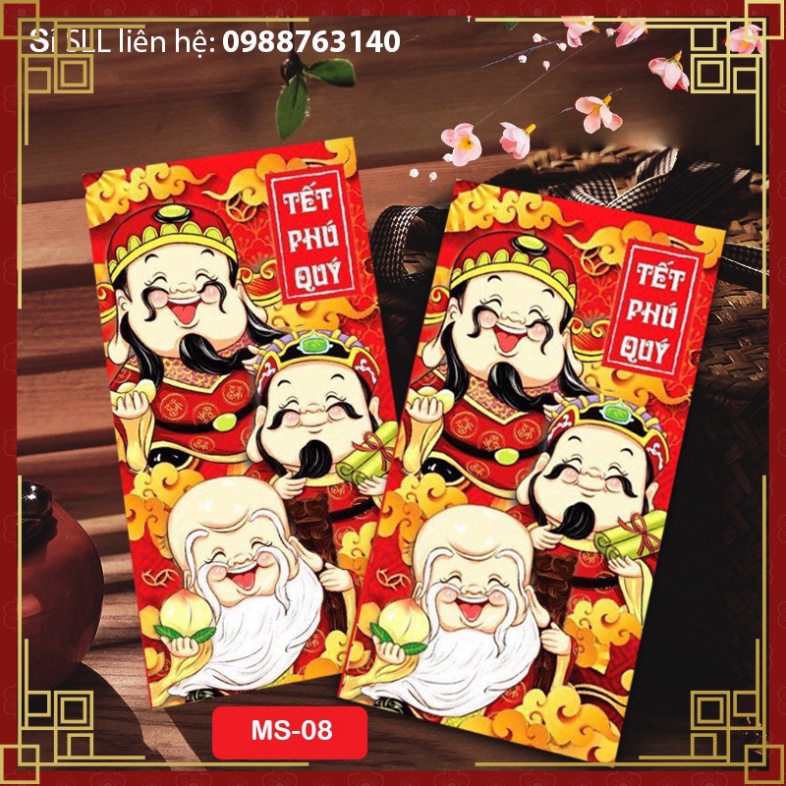 10 bao lì xì 2023 giá sỉ rẻ lì xì truyền thống mã 08