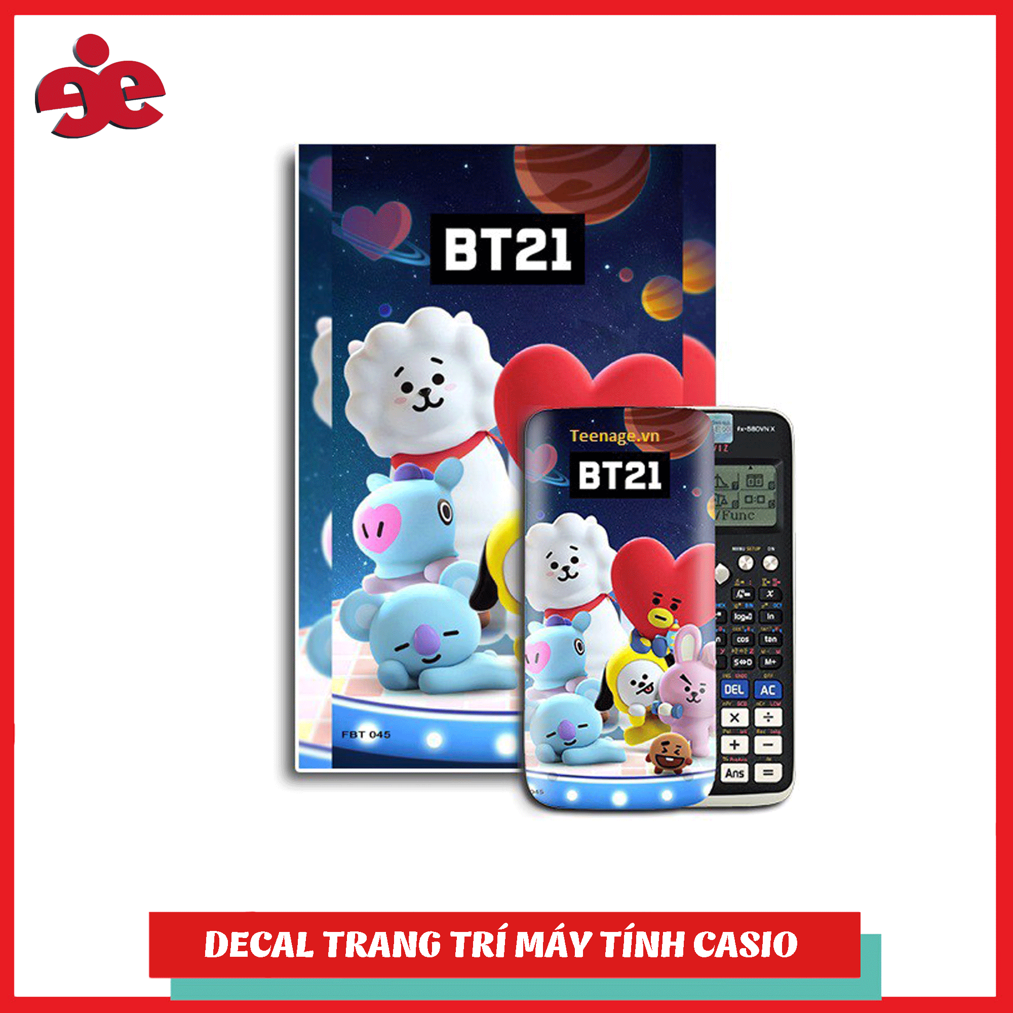 Decal trang trí máy tính Casio/Vinacal Fans FBT 045