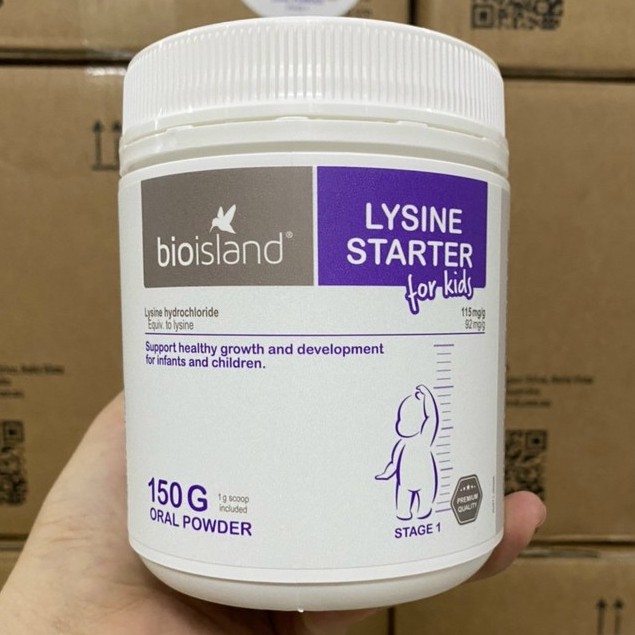 LYSINE Bột Bioisland giúp bé phát triển chiều cao, mẫu mới - Bột bé 7m-6y