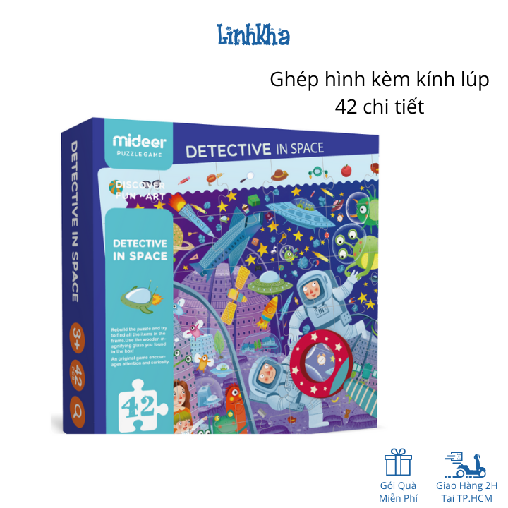 Ghép hình 42 miếng - Thám tử không gian MD3007 - Mideer Puzzle - Detective In Space
