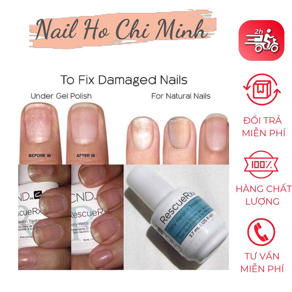 [HCM]Dưỡng móng CND chính hãng