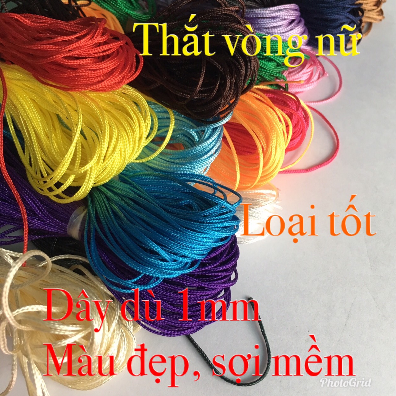 Bó 10m dây dù thắt vòng nữ loại tốt dây mềm 1mm