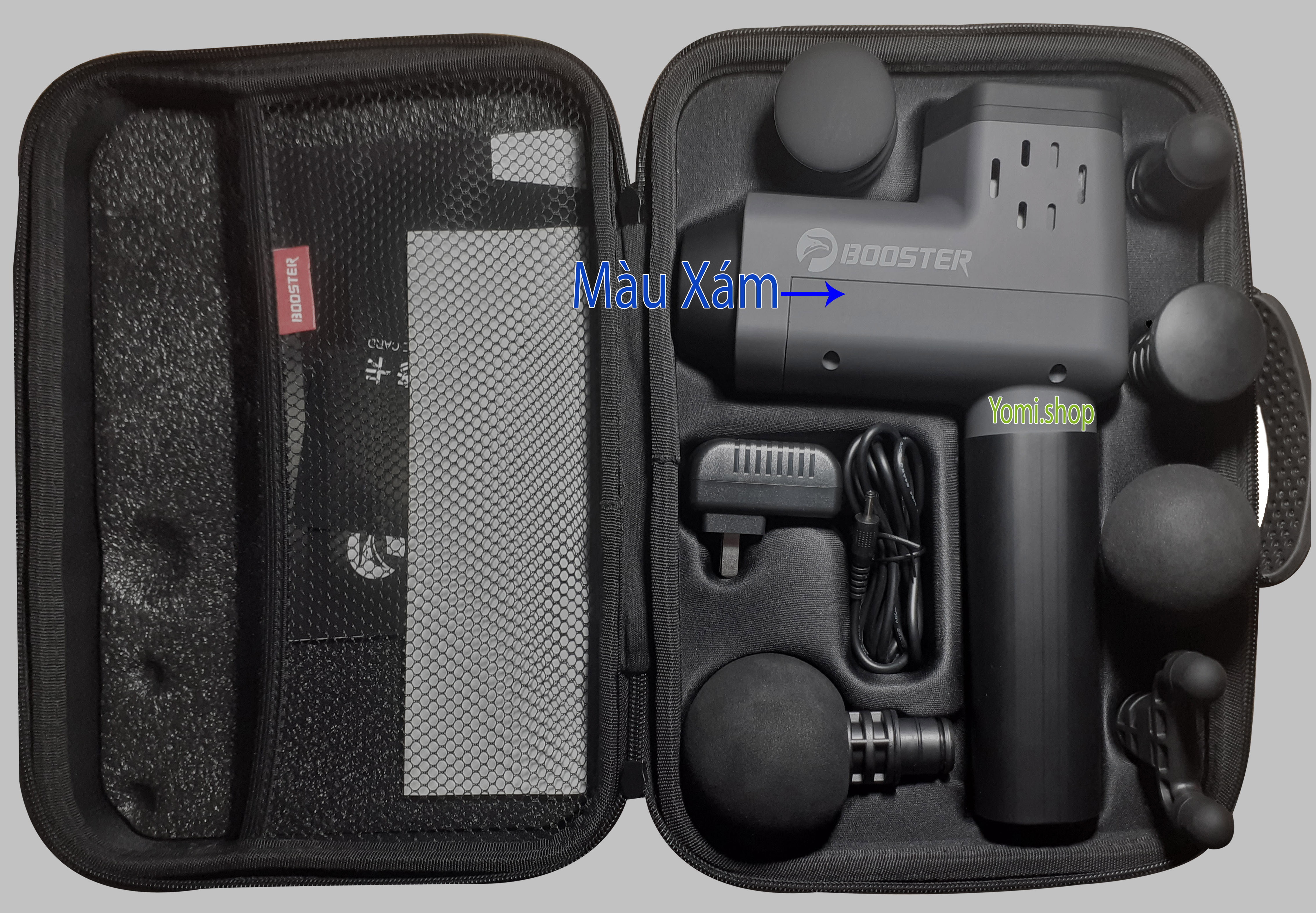 Máy massage booster cầm tay dùng pin sạc - đau mỏi cơ bắp bảo hành 12 tháng