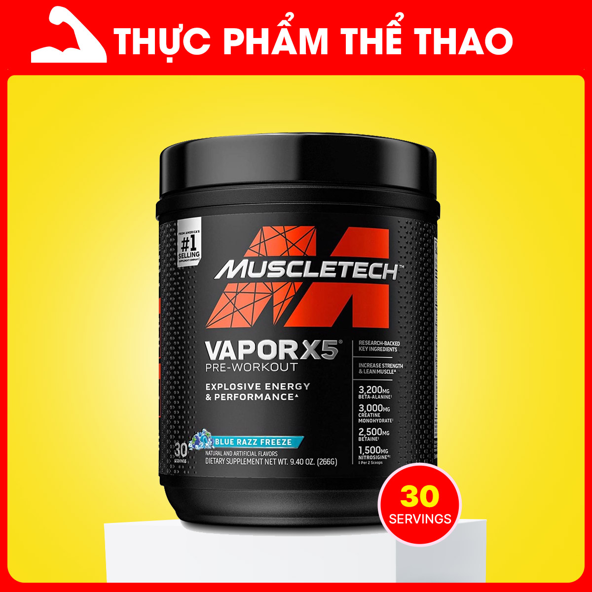 Pre - workout - vapor x5 - tăng sức mạnh, sức bền, tập trung, tỉnh táo - đốt mỡ giảm cân - 30 servings