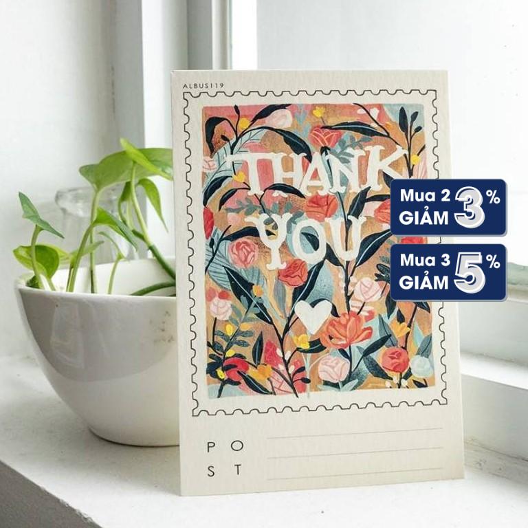 Postcard "Thank you" giấy dày [HÀNG THIẾT KẾ] l bưu thiếp cảm ơn | thiệp l Zip A1