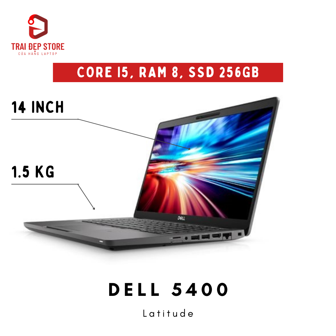 Máy tính dell latitude 5400 core i5 8250u, ram 8, ssd 256