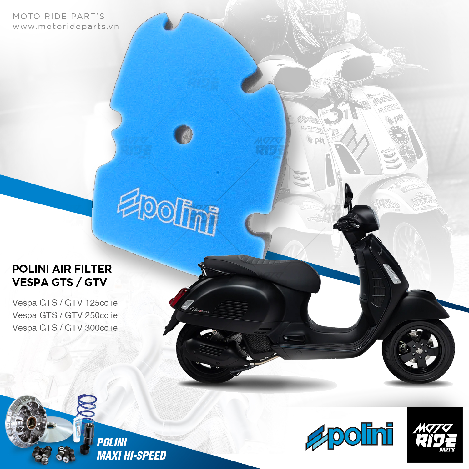 POLINI LỌC GIÓ XE VESPA GTS / GTV 300