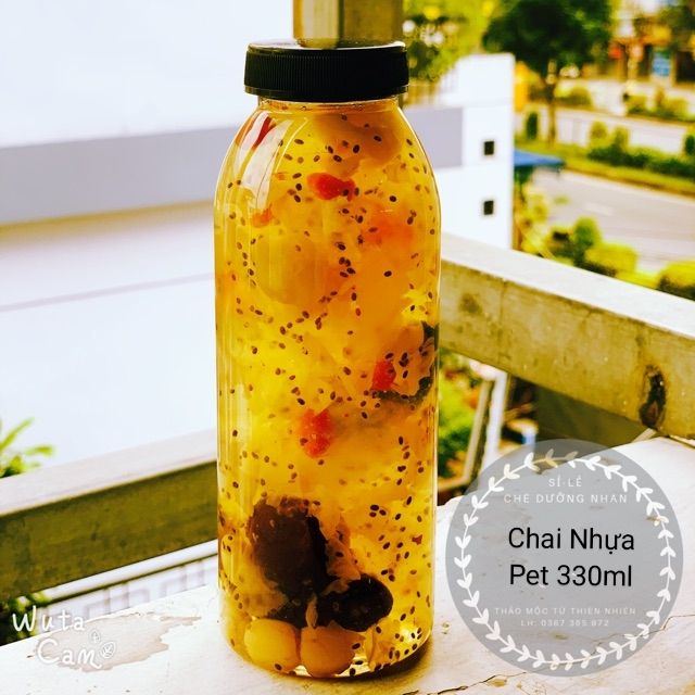 10 chai nhựa pet 330ml miệng rộng đựng chè dưỡng nhan - trà sữa - nước ép