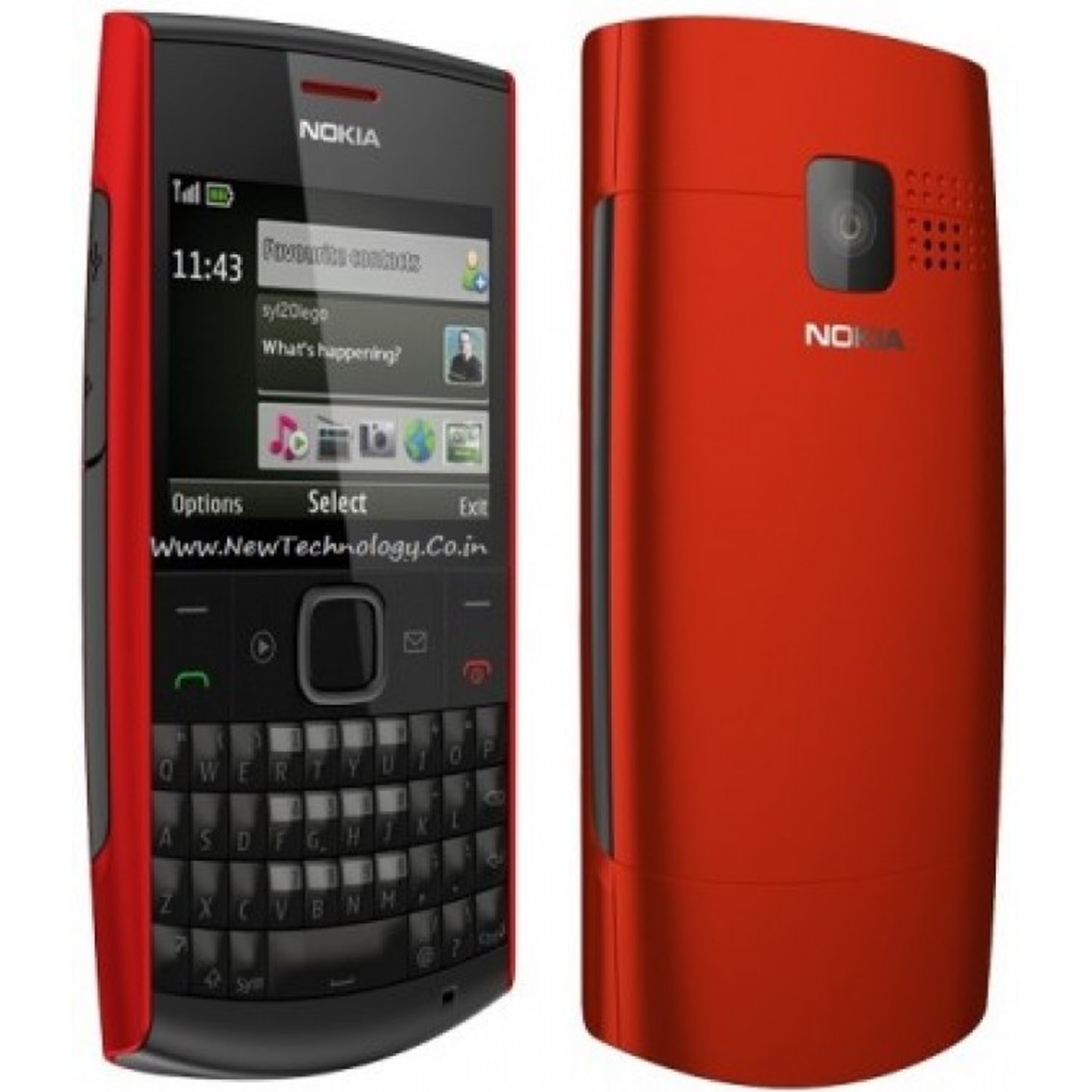 Điện thoại Nokia X2 01 bàn phím 24 ký tự, điện thoại cổ, Nokia X2-01 bàn phím Qwerty dễ sử dụng