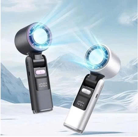Mini Handheld Fan with 6000Mah Capacity, 199 Wind Speeds, Foldable, Comes with Strap