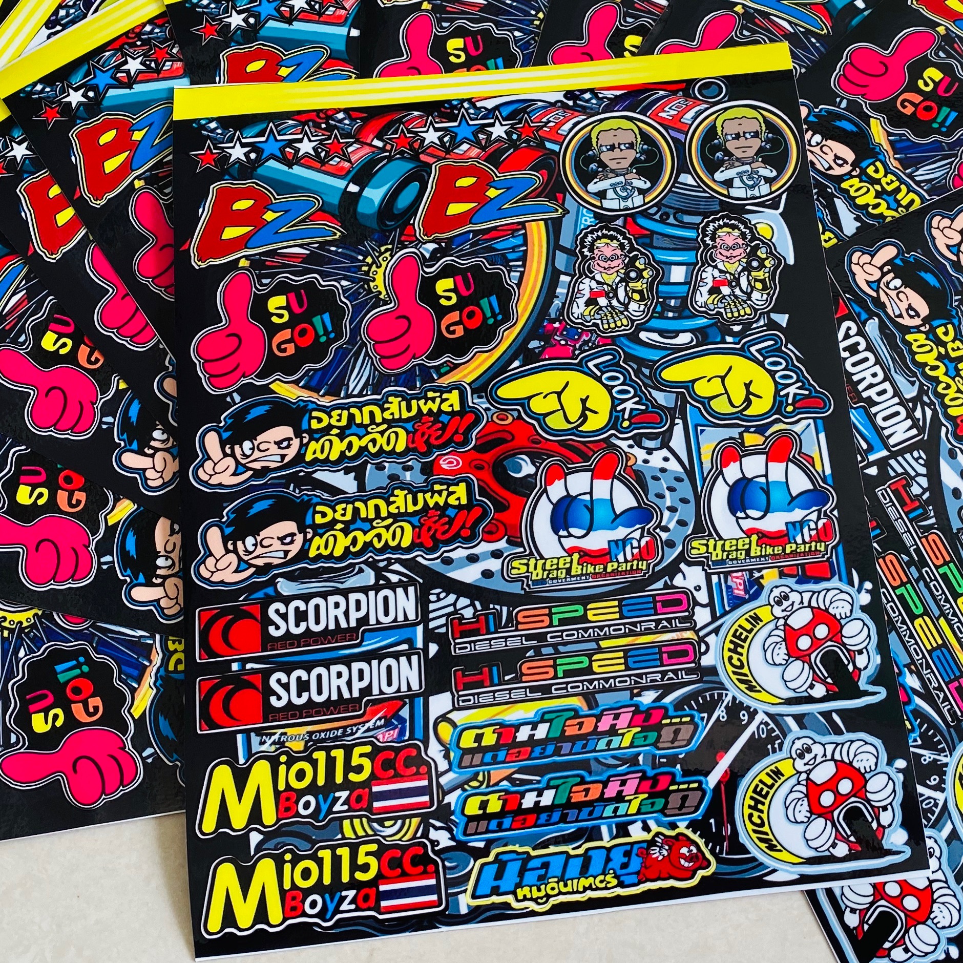 HCM]Combo tem sticker thailan kích thước A4