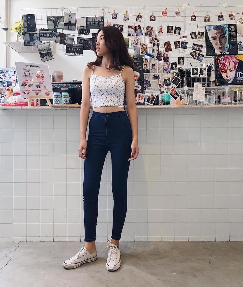 Quần jeans nữ lưng siêu cao co giãn tôn dáng chân dài tuyệt đẹp