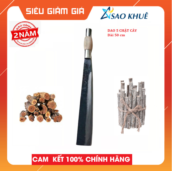 Dao chặt cây, chặt củi đi rừng CS090 , dài 50 cm , rèn thủ công từ nhíp xe ô tô