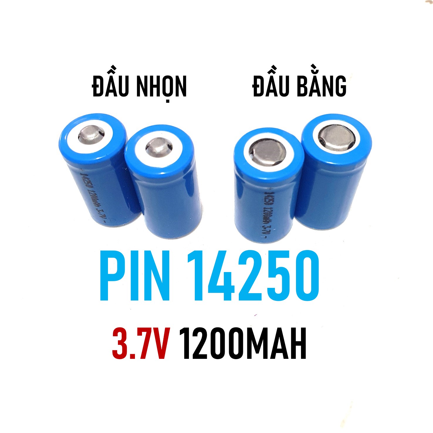 Pin sạc lithium ion 14250 1200mah 3.7v đầu bằng và đầu nhọn - đô shop