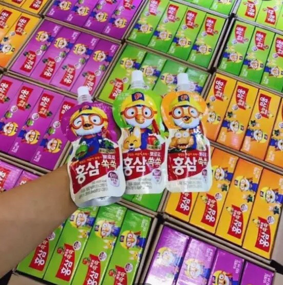 Nước uống Paldo Hàn Quốc 10 gói x 100ml, nước uống trái cây pororo, nước uống hồng sâm pororo Hàn Quốc, nước uống trái cây paldo pororo trẻ em vị cam Hàn Quốc, Occar