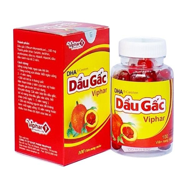 Viên dầu gấc DHA Viphar - Lọ 100 viên