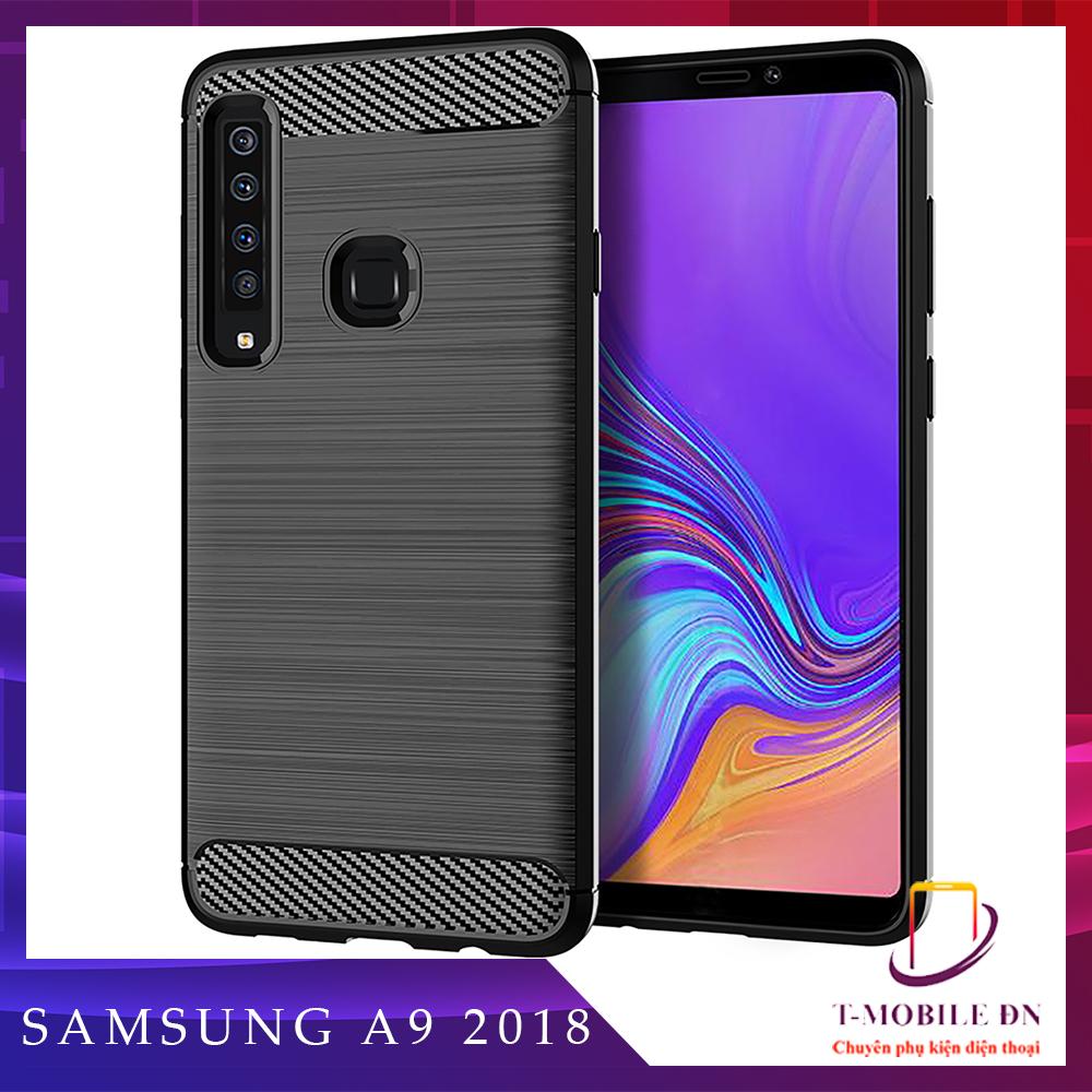 Ốp lưng Samsung A9 2018 ốp silicone mềm Carbone phay xước chống sốc chống vân tay