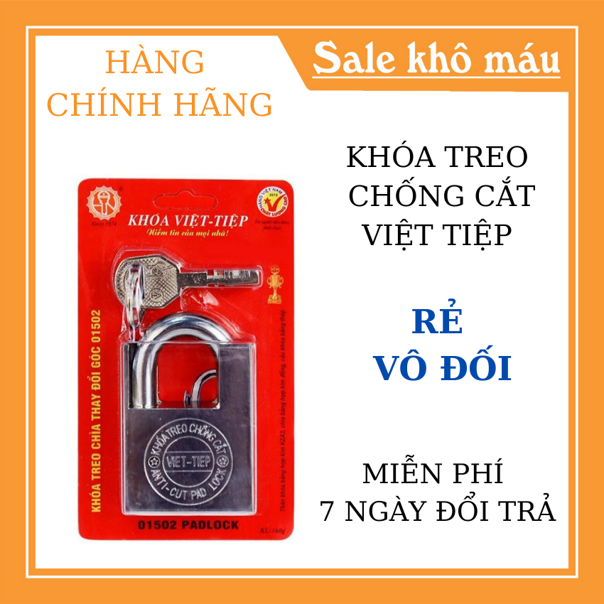 Ổ khóa treo chống cắt việt tiệp các cỡ 40mm-60mm- 01402, 01502, 01602 metal tools