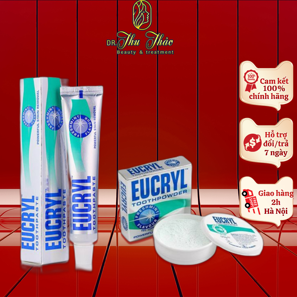 Kem đánh trắng răng Eucryl & Bột tẩy trắng Eucryl