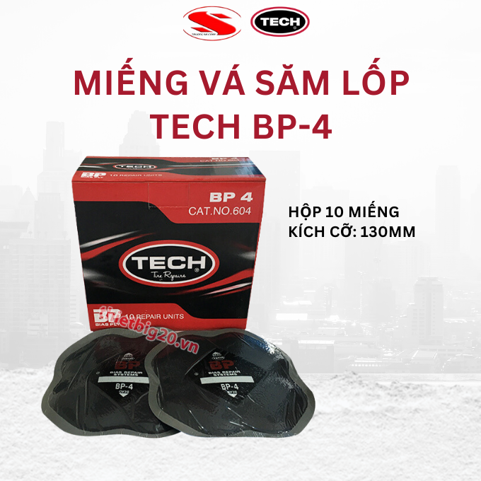 Hộp 10 miếng vá lốp ô tô bố chéo tech bp-4