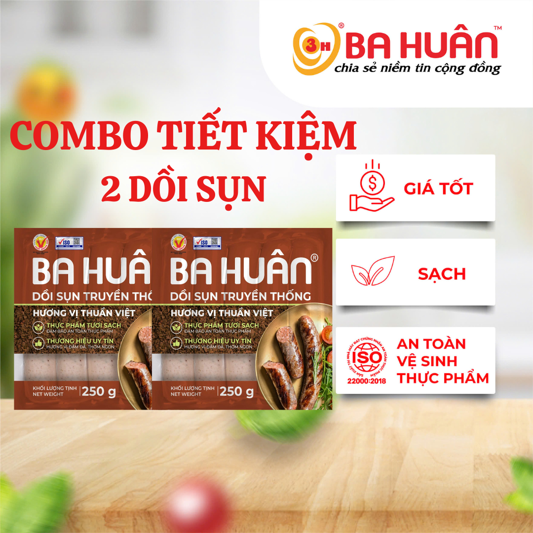 [KHÁCH CHỌN GIAO HOẢ TỐC HCM] Combo 2 Dồi sụn truyền thống  Ba Huân - Khách phải chọn giao hoả tốc nhé!