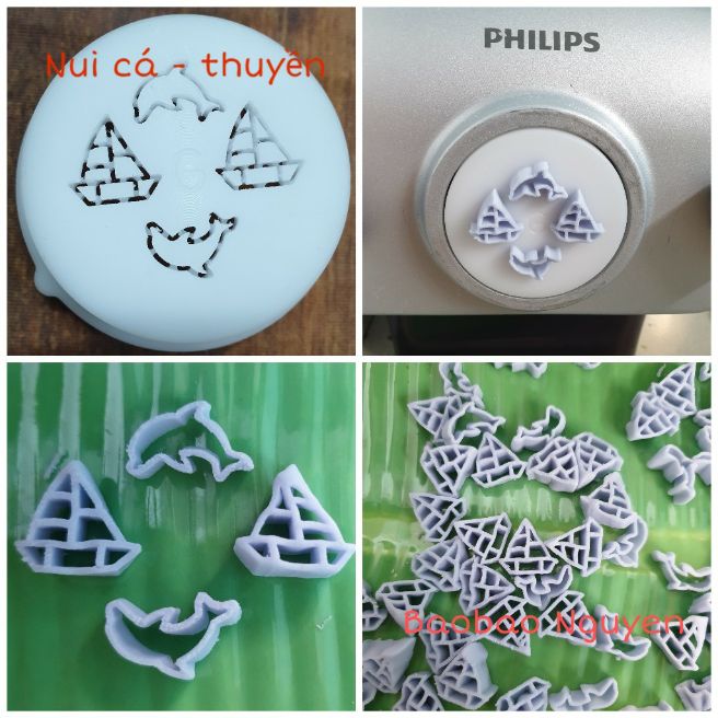 Khuôn nui hình cá - thuyền dùng cho máy làm mì Philips