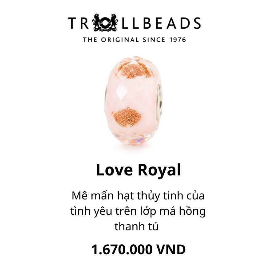 Trollbeads bead Thuỷ tinh Cao cấp Love Royal