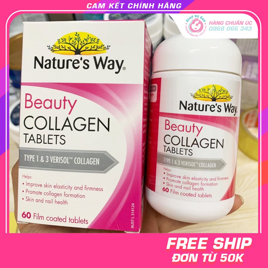 Collagen viên Nature's Way Beauty Collagen Booster 60 viên - Xuất xứ Úc