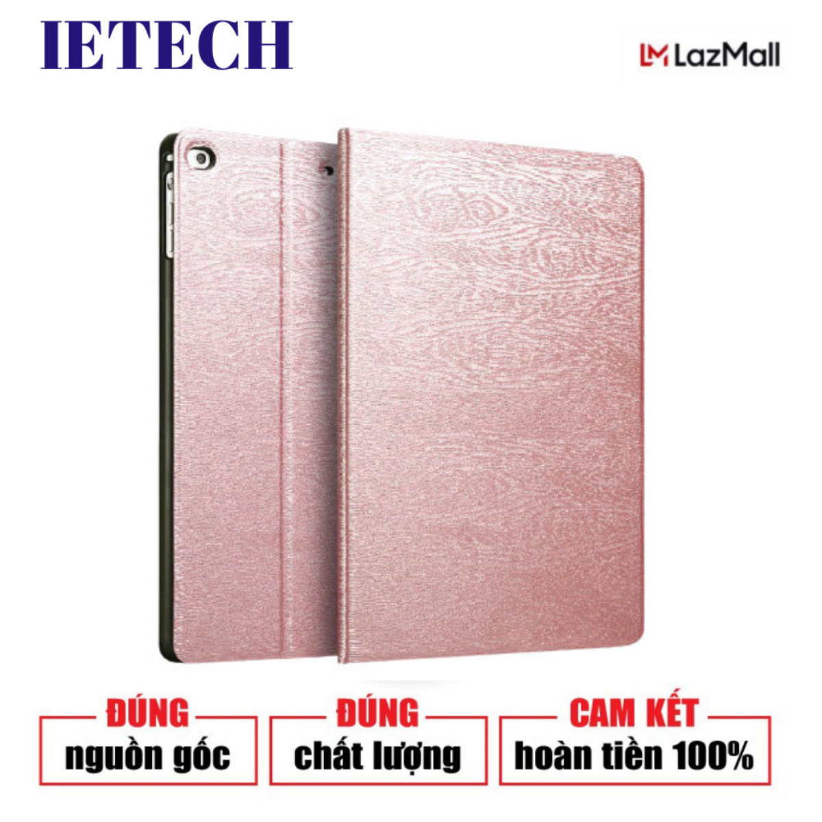Bao da vân gỗ cao cấp ietech dành cho ipad mini 1/2/3 tắt mở màn hình thông minh