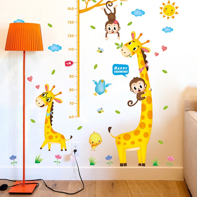 Decal dán tường Thước đo hươu vàng