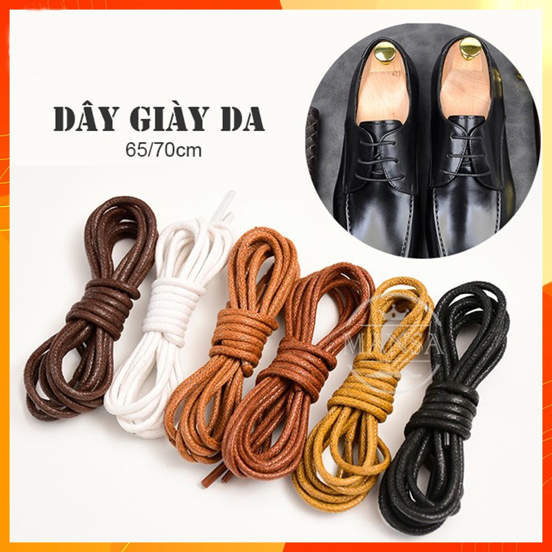 Dây buộc giày tây nam cặp 2 dây buộc giày sáp tròn trơn nhiều màu kích thước 65/70cm