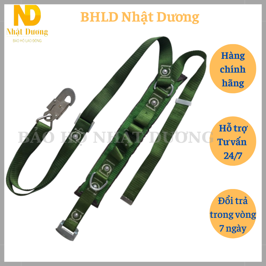 Dây đai an toàn thợ điện, dây an toàn điện lực 1 móc thép giành cho thợ điện làm việc trên cao BB-D01