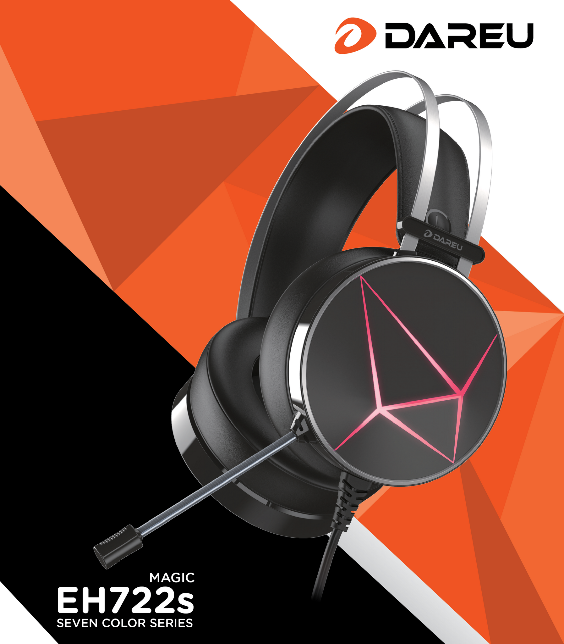 Tai nghe gaming DAREU EH722s . tai nghe chụp tai , tai nghe RGB , tai nghe đổi màu ,tainghechuptai , tai nghe chup tai , tai nghe có dây , tai nghe USB , tai nghe cổng USB