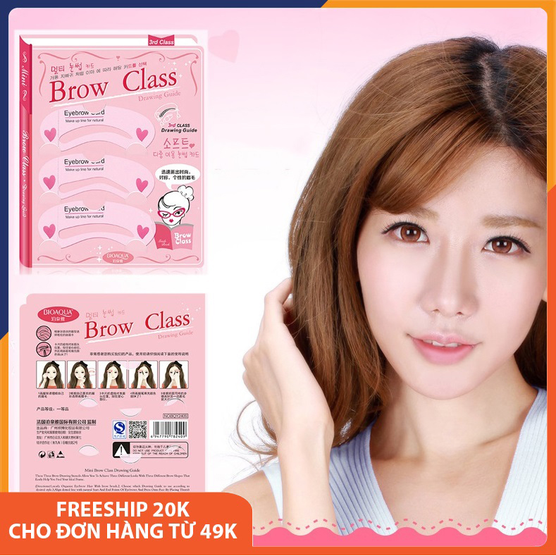 Bộ 3 Khuôn kẻ lông mày Brow Class phong cách Hàn Quốc, Dụng cụ định hình kẻ lông mày - DC009