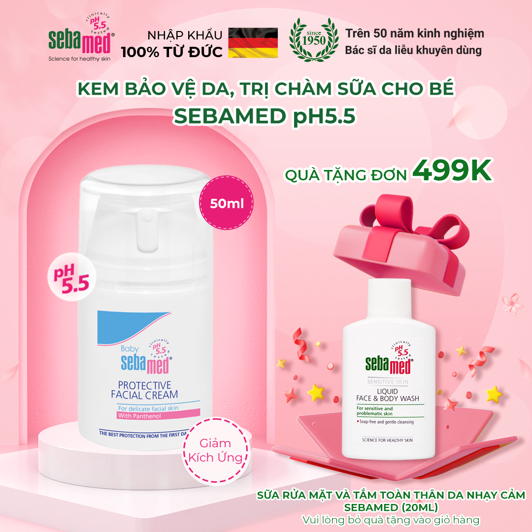 Kem chàm nẻ dưỡng ẩm bảo vệ da cho bé Baby Sebamed Protective Facial Cream