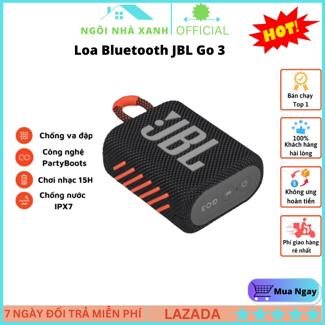 JBL go 3 , Loa Bluetooth JBL Go 3 , loa bluetooth jbl , Loa Di Động, Thiết Kế Nhỏ Gọn, Âm Thanh 3D, Công Nghệ JBL Pro Soun, Chống Nước Chống Bụi IP67, Bluetooth 5.0, Dùng Cho Điện Thoại, Laptop, Máy Tính, Loa Treo Du Lịch Nhỏ Gọn