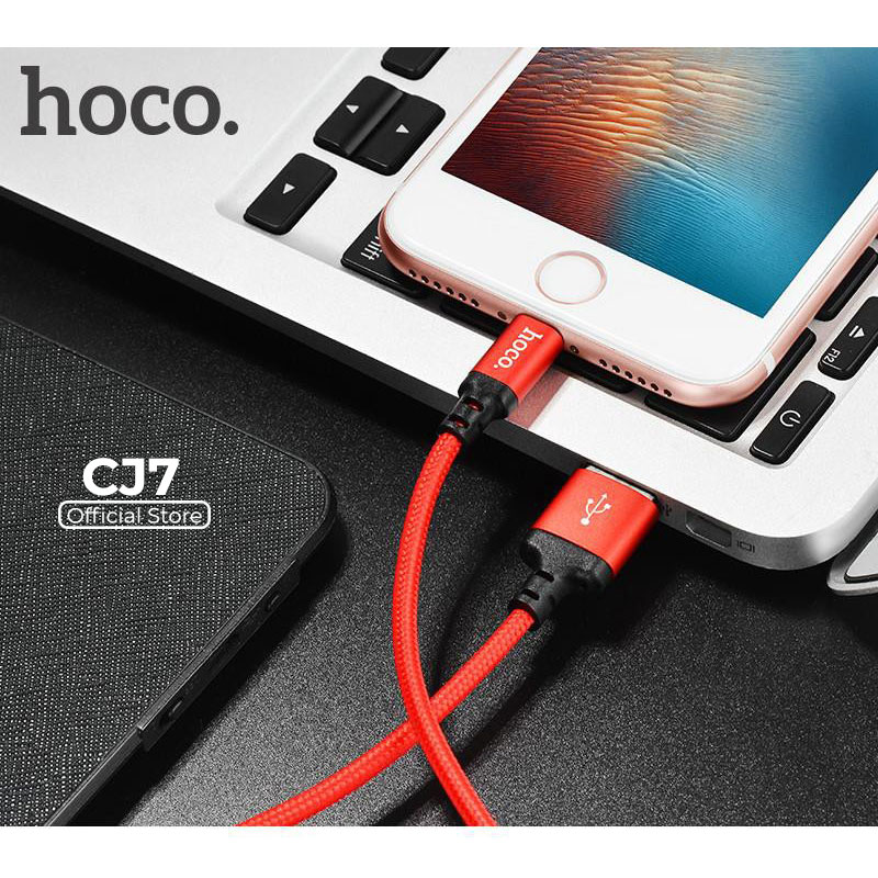 Cáp sạc dây dù Hoco x14 dài 1M chuẩn giao tiếp Lightning iPhone Micro USB Type C - cj7tech