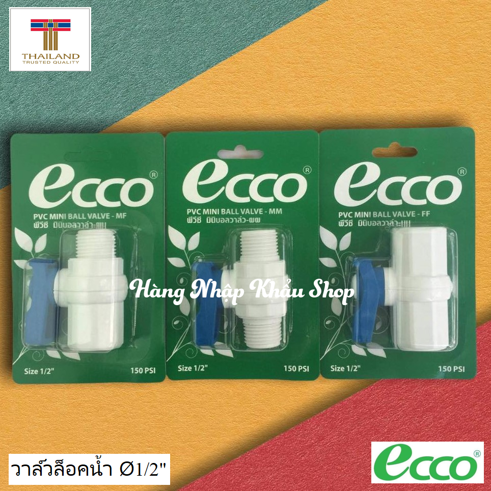 Bộ 3 van khống chế Ecco 2 đầu ren nhập khẩu từ Thái Lan