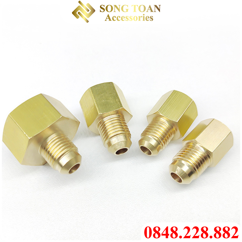 Đầu nối ren trong ống đồng côn lồi NPT - Brass Flare Fitting Connector