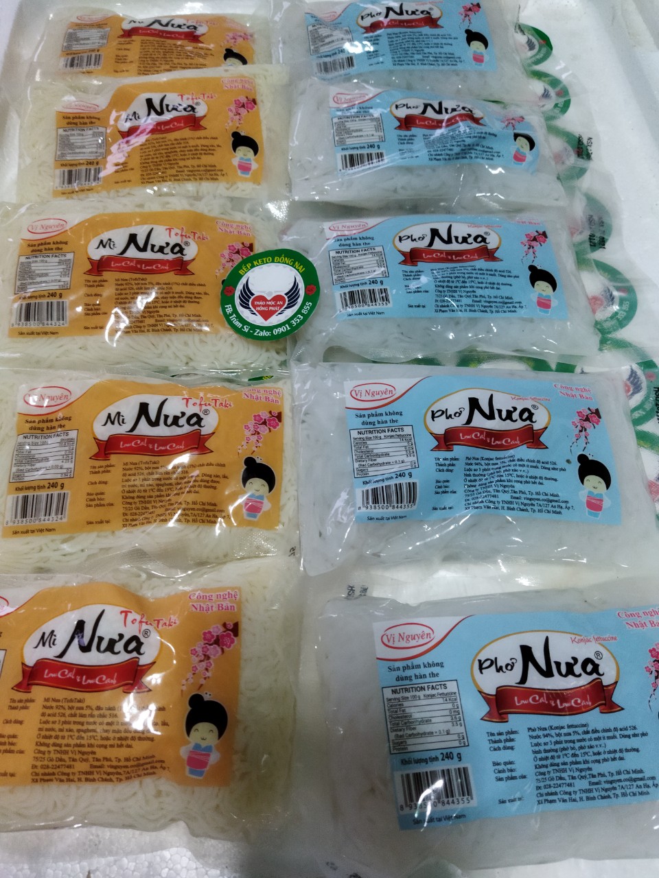 (240GAM) 3 PHỞ NƯA-2 MÌ NƯA ĂN KIÊNG GIẢM CÂN, TIỂU ĐƯỜNG KETO DAS LOWCARB