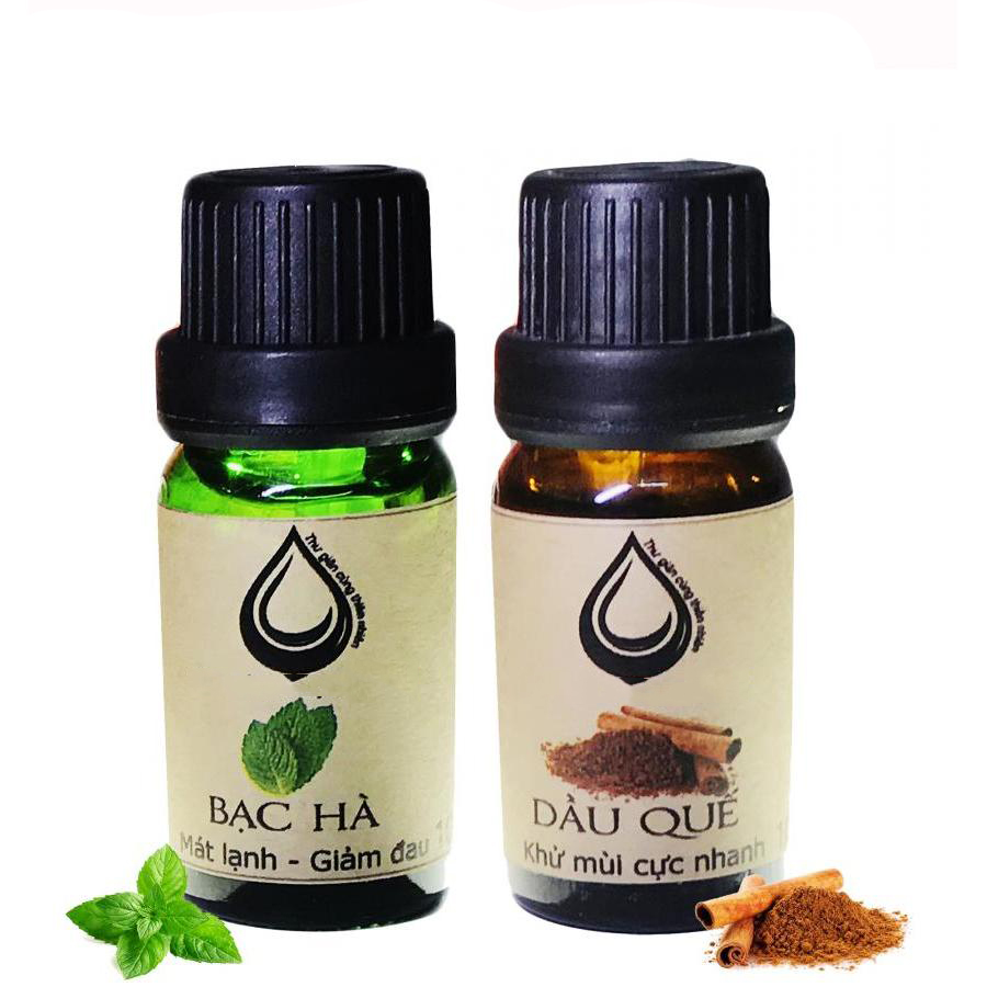 Combo 2 Lọ Tinh Dầu Bạc Hà, Quế Thiên Nhiên Nguyên Chất 10ml