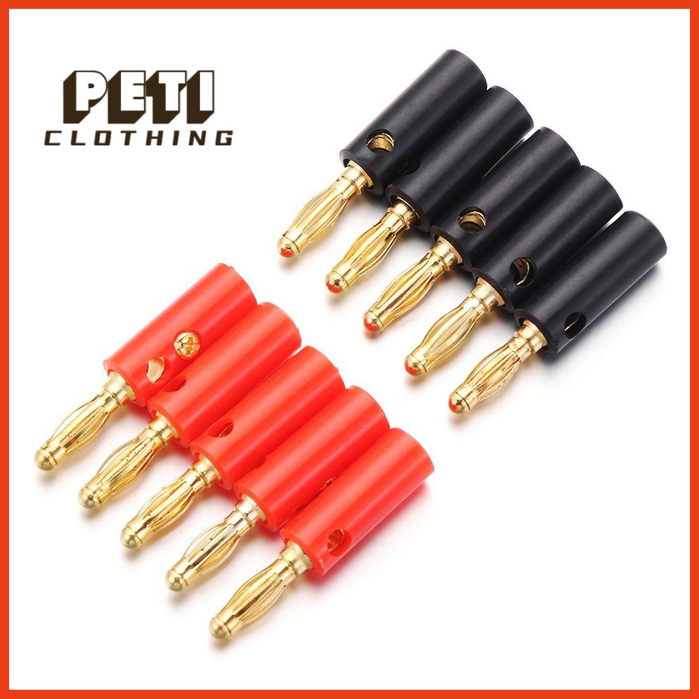 PETI CLOTHING 4mm Mạ vàng Điện tử dân dụng Phụ kiện loa Chuối cắm Phích cắm loa Đầu nối cáp dây Jack âm thanh