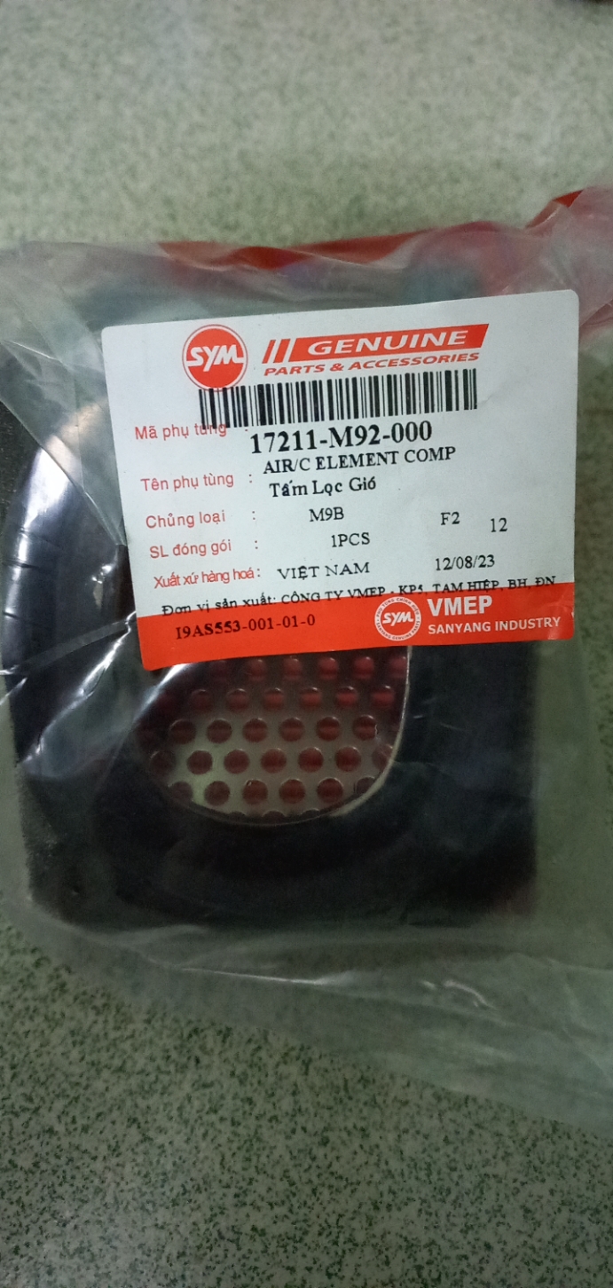 MÚT LỌC GIÓ THAY CHO  XE TAY GA ATILA ĐỜI 2004 2007 SYM