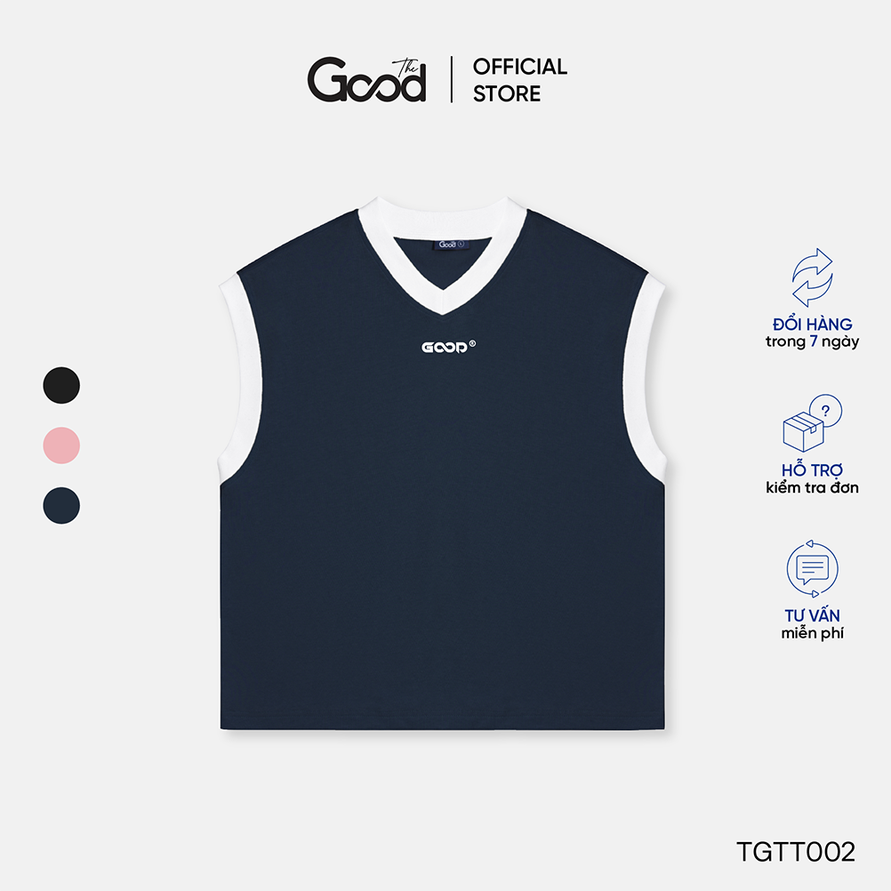 Áo ringer tank top the good '' ringer good", áo tank top unisex , logo căn giữa, cổ tim chất liệu cotton co giãn